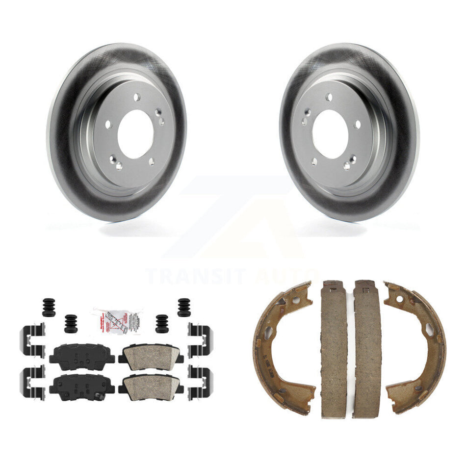Rear Disc Coated Rotors Ceramic Pads And Parking Brake Shoes Kit For Hyundai Sonata Azera KGA-106731