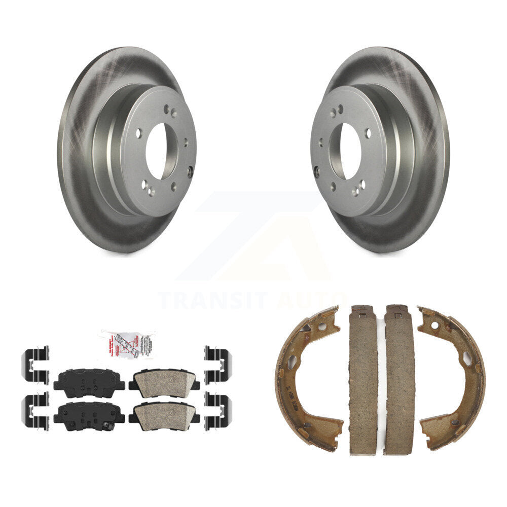 Rear Disc Coated Rotors Ceramic Pads And Parking Shoes Kit For Hyundai Sonata Kia Optima KGA-106732