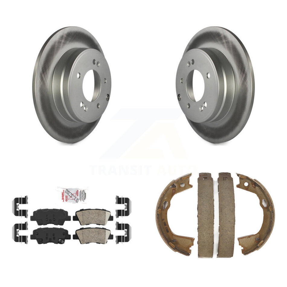 Rear Disc Coated Rotors Ceramic Pads And Parking Shoes Kit For Hyundai Sonata Kia Optima KGA-106732