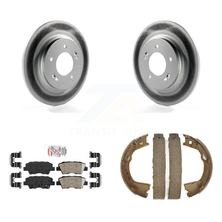 Rear Disc Coated Rotors Ceramic Pads And Parking Brake Shoes Kit For Hyundai Sonata Azera KGA-106733