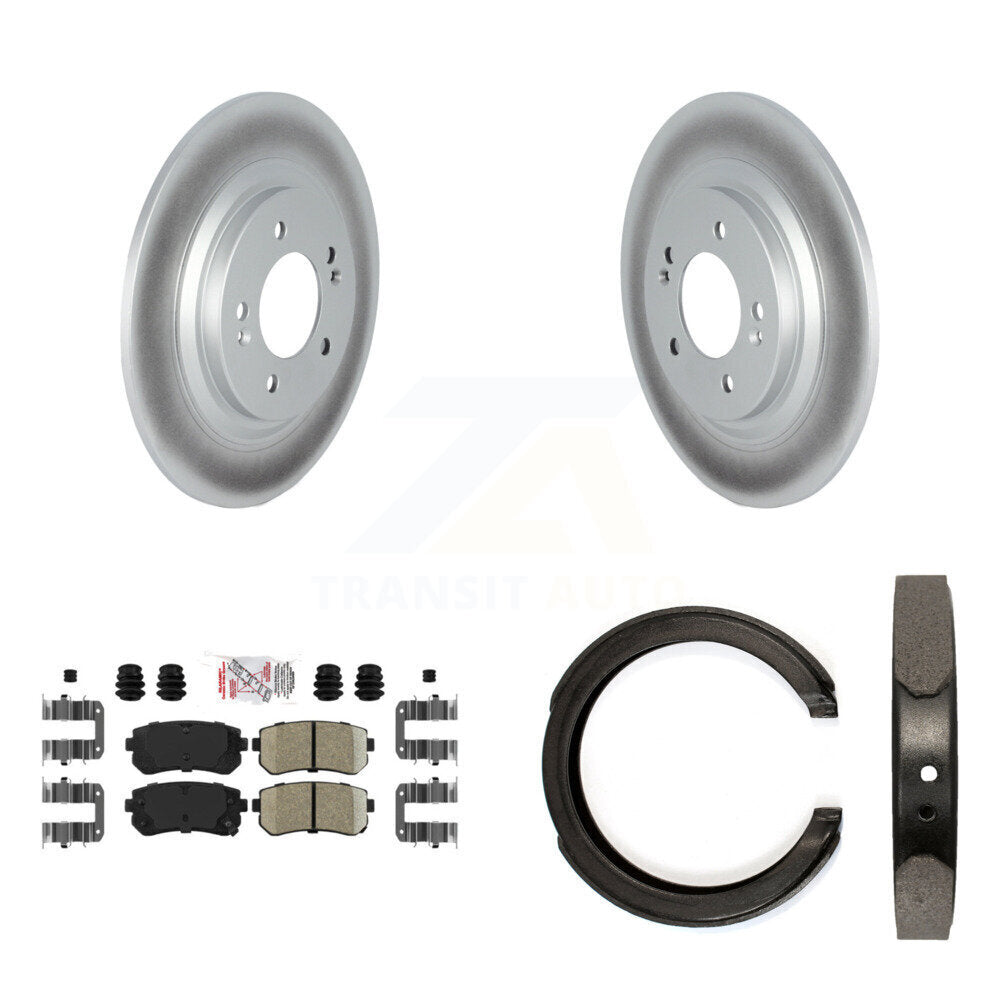 Rear Disc Coated Rotors Ceramic Pads Parking Shoes Kit For Kia Cadenza Limited/Technology KGA-106734