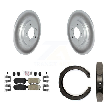 Rear Disc Coated Rotors Ceramic Pads Parking Shoes Kit For Kia Cadenza Limited/Technology KGA-106734