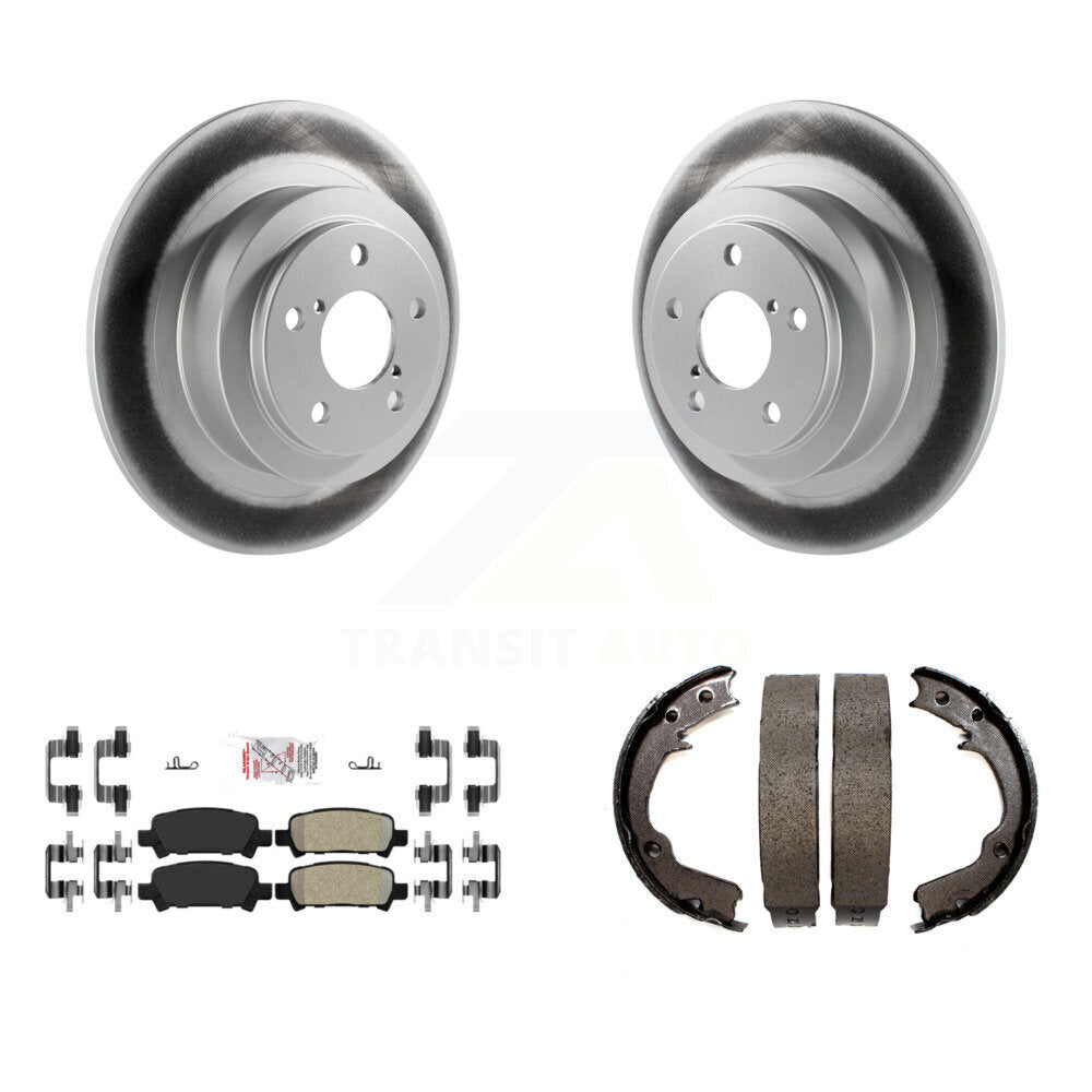 Rear Disc Coated Rotors Semi-Metallic Pads Parking Brake Shoes Kit For 2000 Subaru Legacy KGA-106741