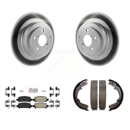 Rear Disc Coated Rotors Semi-Metallic Pads Parking Brake Shoes Kit For 2000 Subaru Legacy KGA-106741