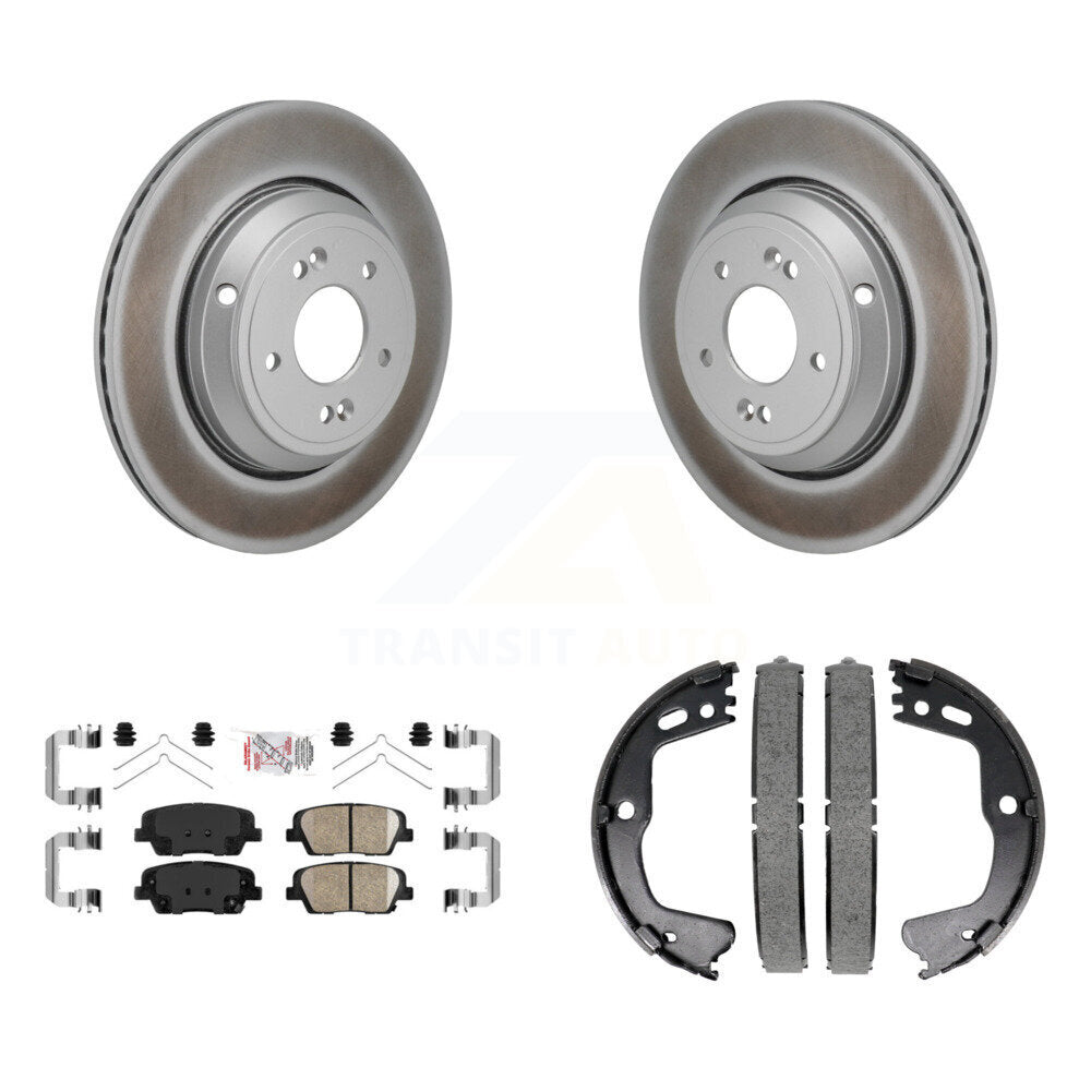 Rear Disc Coated Rotors Ceramic Pads And Parking Shoes Kit For 2018-2020 Genesis G80 3.3L KGA-106754