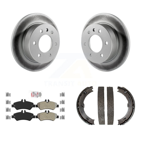 Rear Disc Coated Rotors Semi-Metallic Pads Parking Shoes Kit For Sprinter 2500 Dodge 3500 KGA-106767