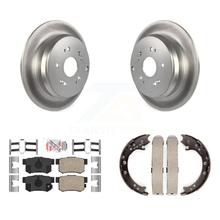 Rear Disc Coated Rotors Ceramic Pads And Parking Brake Shoes Kit For Acura RDX KGA-106778