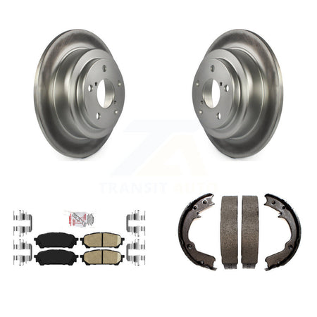 Rear Disc Coated Rotors Ceramic Pads & Parking Shoes Kit For Subaru Impreza Forester Saab KGA-106782