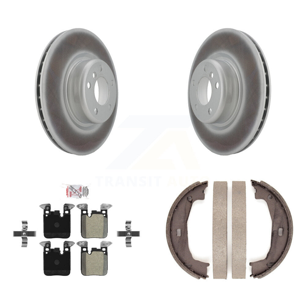 Rear Disc Coated Rotors Semi-Metallic Pads And Parking Shoes Kit For BMW 230i xDrive 228i KGA-106786
