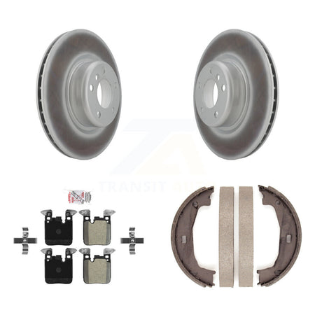 Rear Disc Coated Rotors Semi-Metallic Pads And Parking Shoes Kit For BMW 230i xDrive 228i KGA-106786