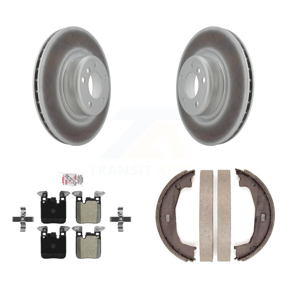 Rear Disc Coated Rotors Semi-Metallic Pads And Parking Shoes Kit For BMW 230i xDrive 228i KGA-106786