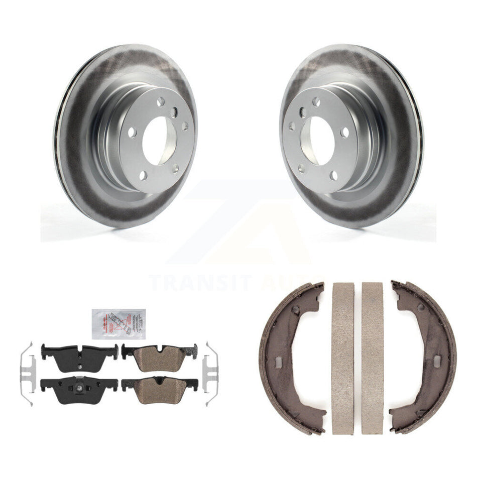 Rear Disc Coated Rotors Semi-Metallic Pads And Parking Shoes Kit For BMW 230i xDrive 228i KGA-106791