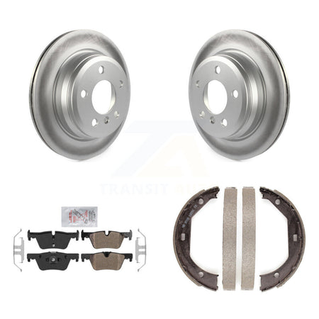 Rear Disc Coated Rotors Semi-Metallic Pads Parking Shoes Kit For BMW 328i xDrive 330i GT KGA-106794