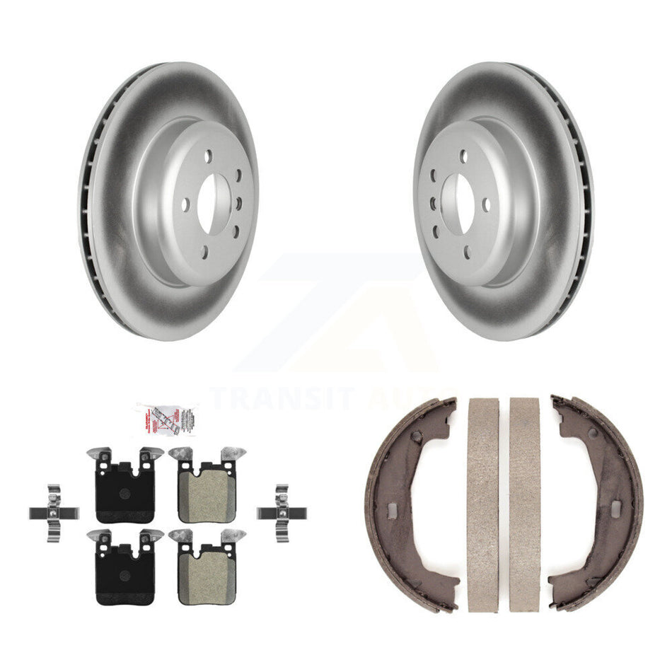 Rear Disc Coated Rotors Semi-Metallic Pads And Parking Shoes Kit For BMW 428i xDrive 328i KGA-106795