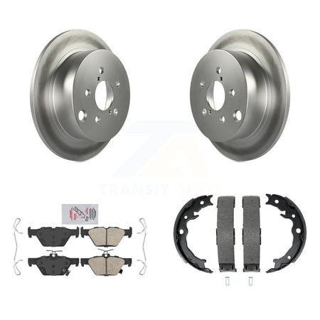 Rear Disc Coated Rotors Ceramic Pads And Parking Brake Shoes Kit For Subaru Crosstrek KGA-106803