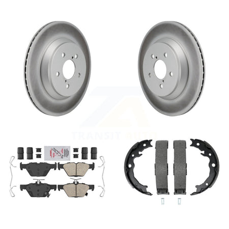 Rear Disc Coated Rotors Ceramic Pads And Parking Brake Shoes Kit For Subaru Crosstrek KGA-106806