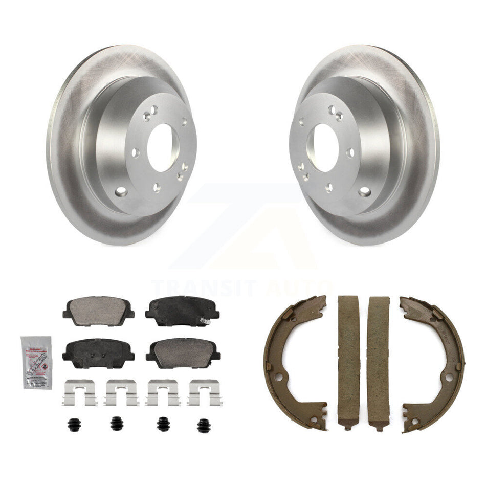 Rear Disc Coated Rotors Ceramic Pads Parking Shoes Kit For Hyundai Santa Fe Sport Kia XL KGA-106831