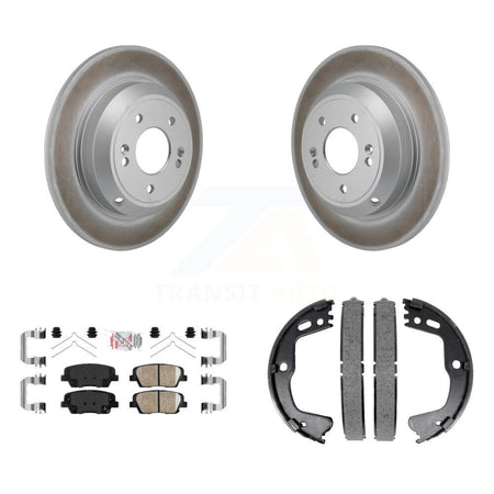 Rear Disc Coated Rotors Ceramic Pads Parking Brake Shoes Kit For Kia Stinger Genesis G70 KGA-106834
