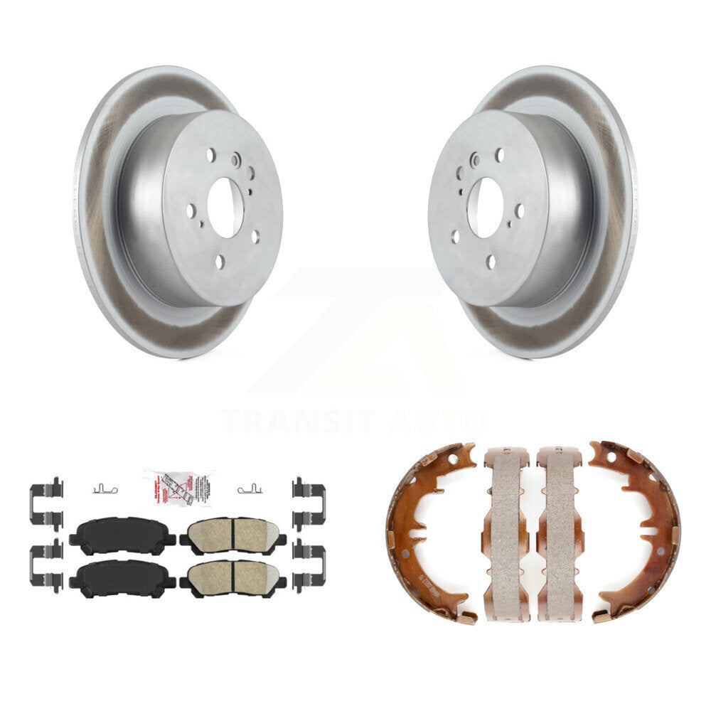 Rear Disc Coated Rotors Ceramic Pads & Parking Shoes Kit For 2008-2013 Toyota Highlander KGA-106842