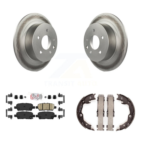 Rear Disc Coated Rotors Ceramic Pads And Parking Brake Shoes Kit For Nissan Sentra Juke KGA-106844