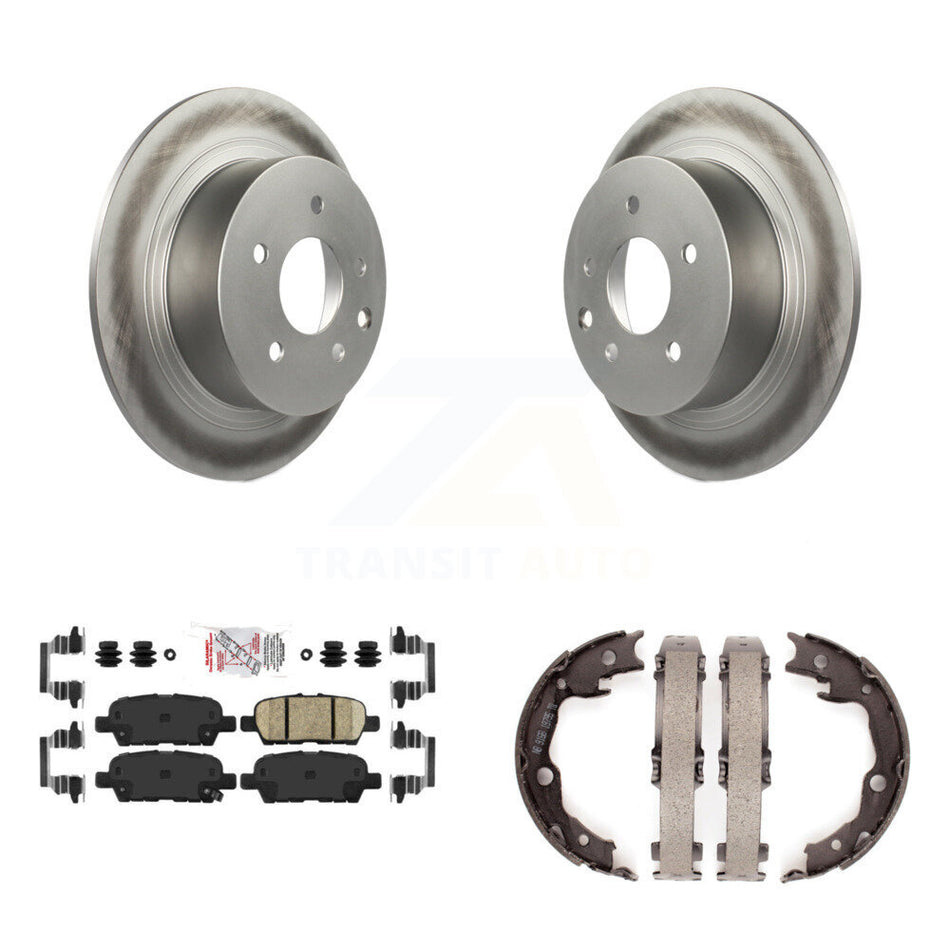 Rear Disc Coated Rotors Ceramic Pads And Parking Brake Shoes Kit For Nissan Sentra Juke KGA-106844