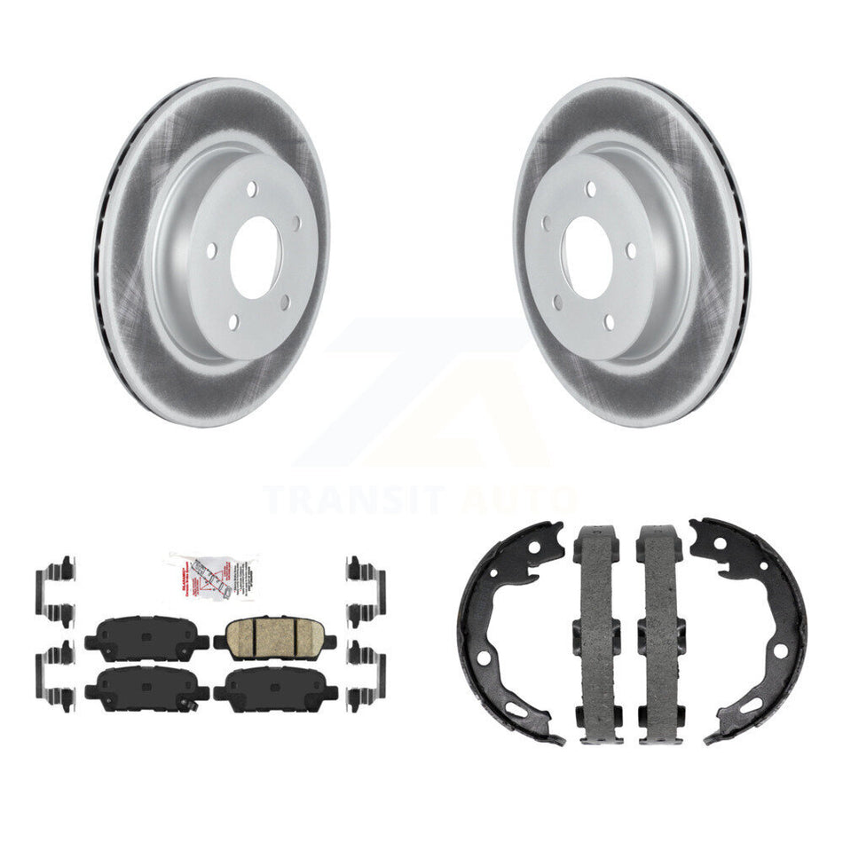Rear Disc Coated Rotors Ceramic Pads And Parking Shoes Kit For Nissan Qashqai Rogue Sport KGA-106850