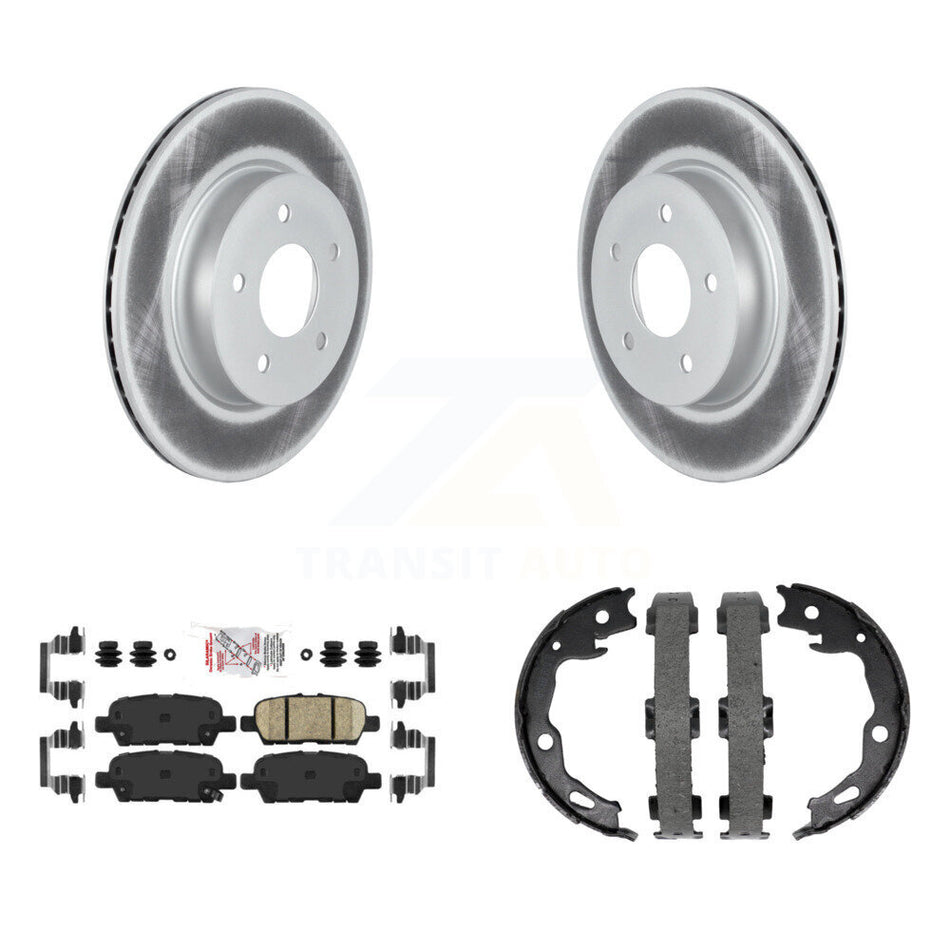 Rear Disc Coated Rotors Ceramic Pads And Parking Shoes Kit For Nissan Qashqai Rogue Sport KGA-106851