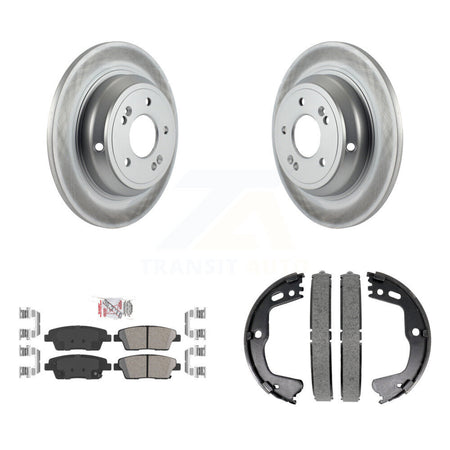 Rear Disc Coated Rotors Ceramic Pads And Parking Brake Shoes Kit For Hyundai Genesis G80 KGA-106853