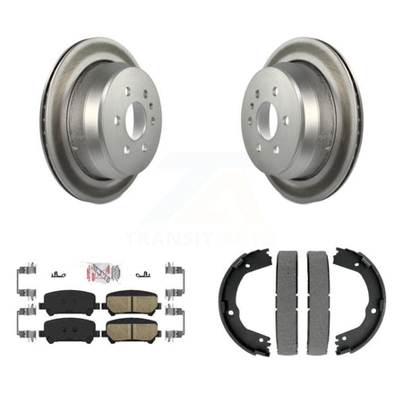 Rear Disc Coated Rotors Ceramic Pads Parking Shoes Kit For Chevrolet Colorado GMC Canyon KGA-106855