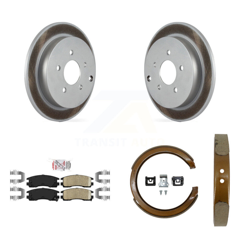 Rear Disc Coated Rotors Ceramic Pads Parking Shoes Kit For Buick Rendezvous Pontiac Aztek KGA-106872