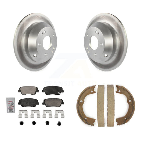 Rear Disc Coated Rotors Ceramic Pads & Parking Shoes Kit For Hyundai Santa Fe Kia Sorento KGA-106873