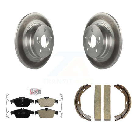 Rear Disc Coated Rotors Semi-Metallic Pads Parking Shoes Kit For Mercedes-Benz C300 C250 KGA-106875