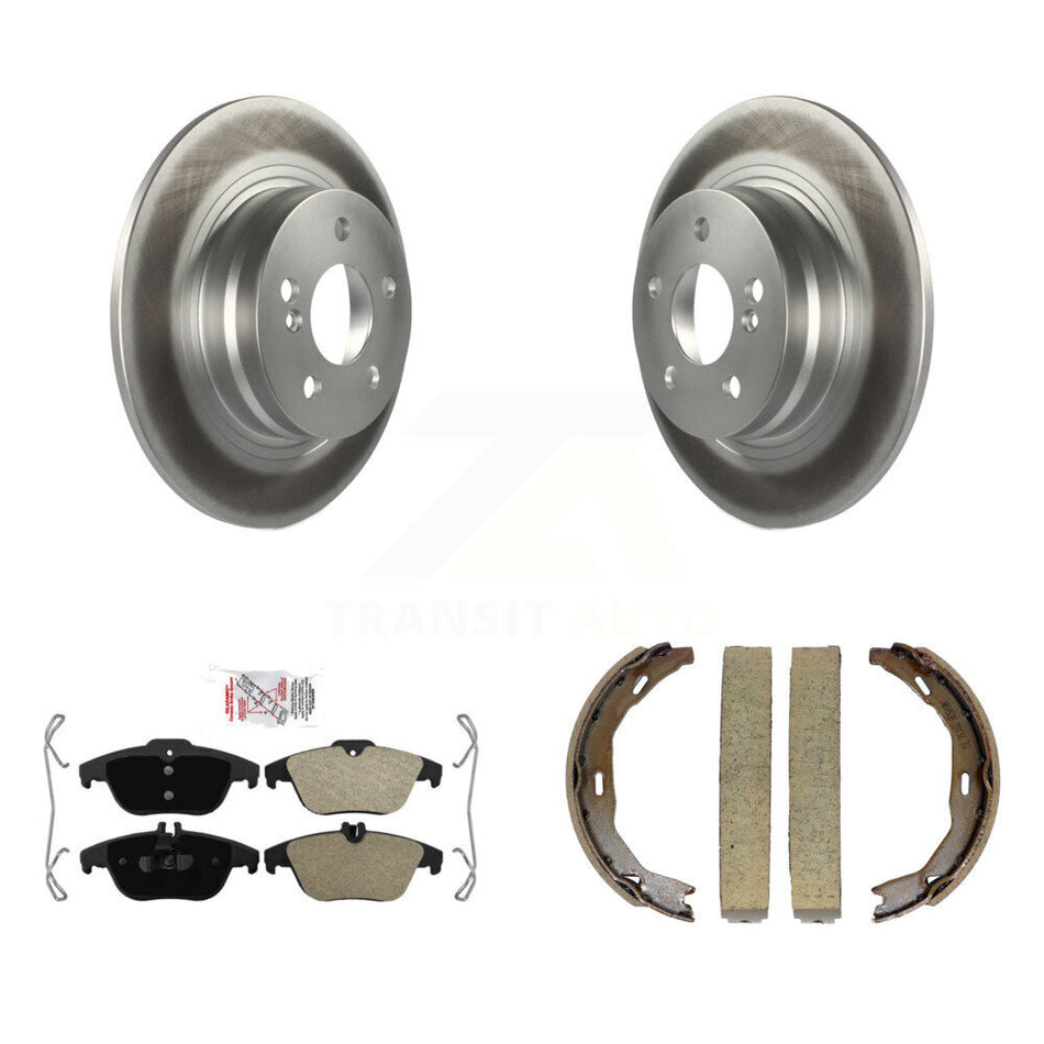 Rear Disc Coated Rotors Semi-Metallic Pads Parking Shoes Kit For Mercedes-Benz C300 C250 KGA-106875