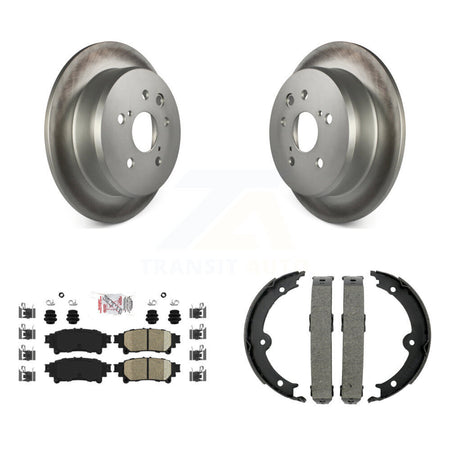 Rear Disc Coated Rotors Ceramic Pads And Parking Brake Shoes Kit For Lexus IS250 KGA-106884