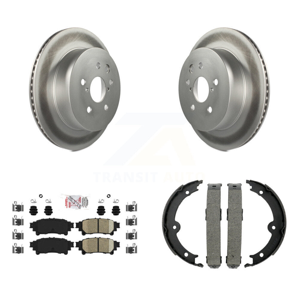 Rear Disc Coated Rotors Ceramic Pads And Parking Brake Shoes Kit For Lexus IS350 IS250 KGA-106885