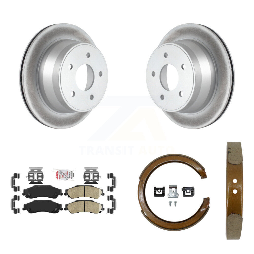 Rear Disc Coated Rotors Ceramic Pads Parking Shoes Kit For Chevrolet GMC Blazer S10 Jimmy KGA-106888