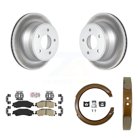 Rear Disc Coated Rotors Ceramic Pads Parking Shoes Kit For Chevrolet GMC Blazer S10 Jimmy KGA-106888