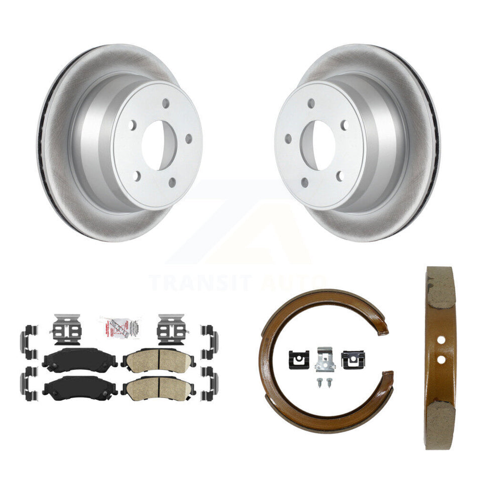 Rear Disc Coated Rotors Ceramic Pads Parking Shoes Kit For Chevrolet GMC Blazer S10 Jimmy KGA-106888