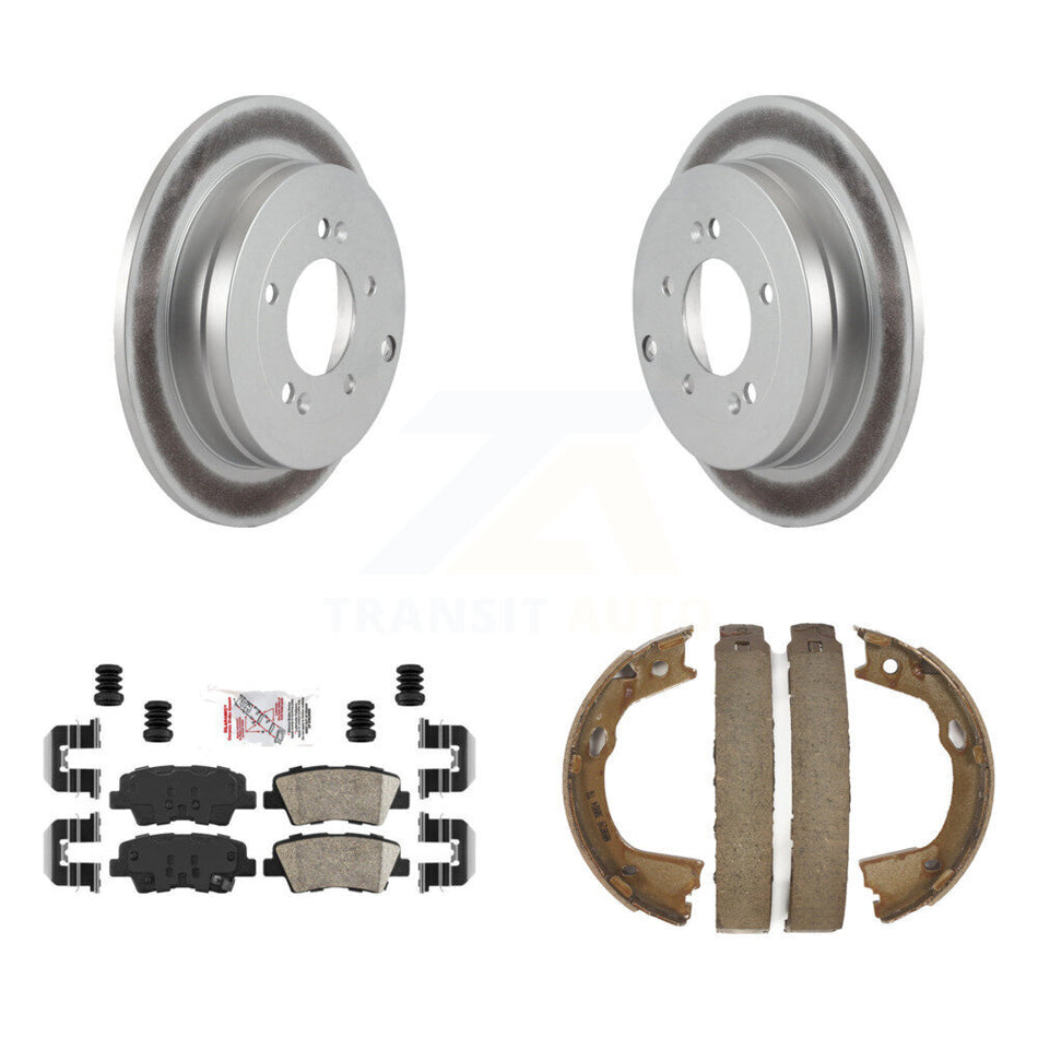 Rear Disc Coated Rotors Ceramic Pads Parking Shoes Kit For 2010 Hyundai Azera To 07 06 09 KGA-106903