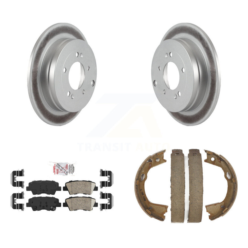 Rear Disc Coated Rotors Ceramic Pads Parking Shoes Kit For 2010 Hyundai Azera To 07 06 09 KGA-106904