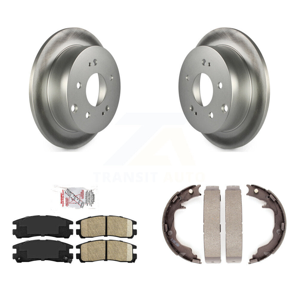Rear Disc Coated Rotors Ceramic Pads And Parking Shoes Kit For Mitsubishi Eclipse Galant KGA-106909