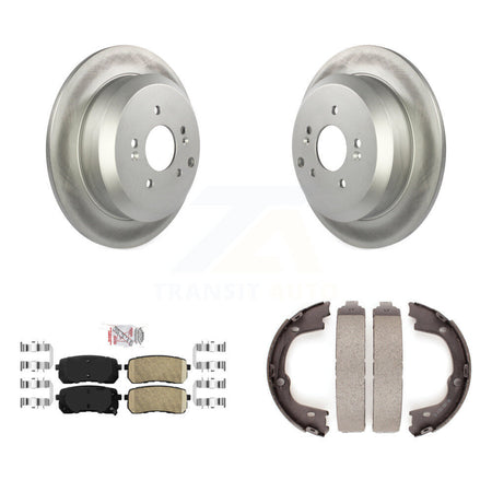 Rear Disc Coated Rotors Ceramic Pads And Parking Shoes Kit For 2007-2012 Hyundai Veracruz KGA-106910