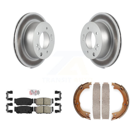 Rear Disc Coated Rotors Semi-Metallic Pads & Parking Shoes Kit For 2003-2006 Kia Sorento KGA-106912