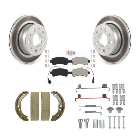 Rear Disc Coated Rotors Semi-Metallic Pads Parking Shoes & Hardware Kit For Ram ProMaster KGA-106951