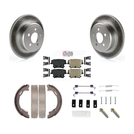 Rear Disc Coated Rotors Ceramic Pads Parking Shoes & Hardware Kit For Dodge Chrysler 300 KGA-107019