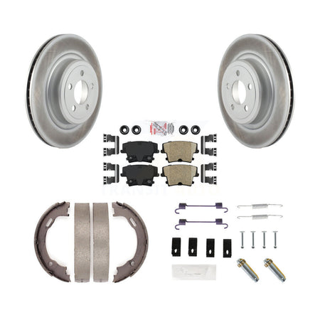 Rear Disc Coated Rotors Ceramic Pads Parking Shoes Hardware Kit For Dodge Charger Magnum KGA-107021