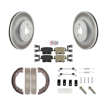 Rear Disc Coated Rotors Ceramic Pads Parking Shoes Hardware Kit For Dodge Charger Magnum KGA-107022