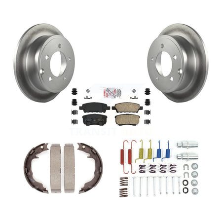 Rear Disc Coated Rotors Ceramic Pads Parking Shoes And Hardware Kit For Mitsubishi Lancer KGA-107035