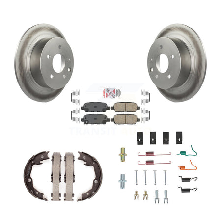 Rear Disc Coated Rotors Ceramic Pads Parking Brake Shoes & Hardware Kit For Nissan Sentra KGA-107058