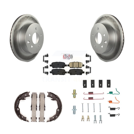 Rear Disc Coated Rotors Ceramic Pads Parking Shoes And Hardware Kit For Nissan Rogue LEAF KGA-107061